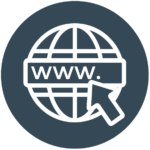 icon der Internet Sybols mit einem Pfeil, der www. anklickt